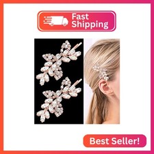 2 Pieces Rhinestone Bridal Hair Pins Leaf Bridal Wedding Hair Pins Crystal Hair
