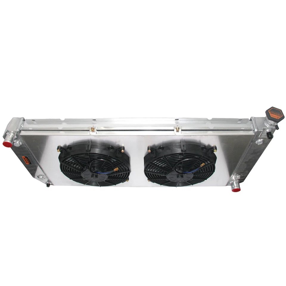 Radiador de alumínio 3 fileiras + tampa do ventilador ajuste Chevrolet C K1500 2500 Series 88-99 AT - Imagem 2 de 4