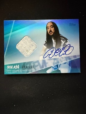 2020 Topps X Steve Aoki Wave 3 SA3 Auto Relic Event-Worn Jeans Patch /150 Signed