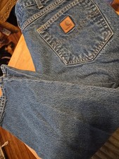Carhartt B17 DST Jeans Relaxed Fit Tapered Leg Men's 38x28 Blue Medium Wash