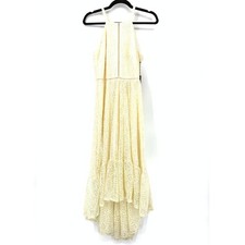 Vince Camuto Women's Size 2 Lace Halter Midi Dress Back Zipper Ivory *READ