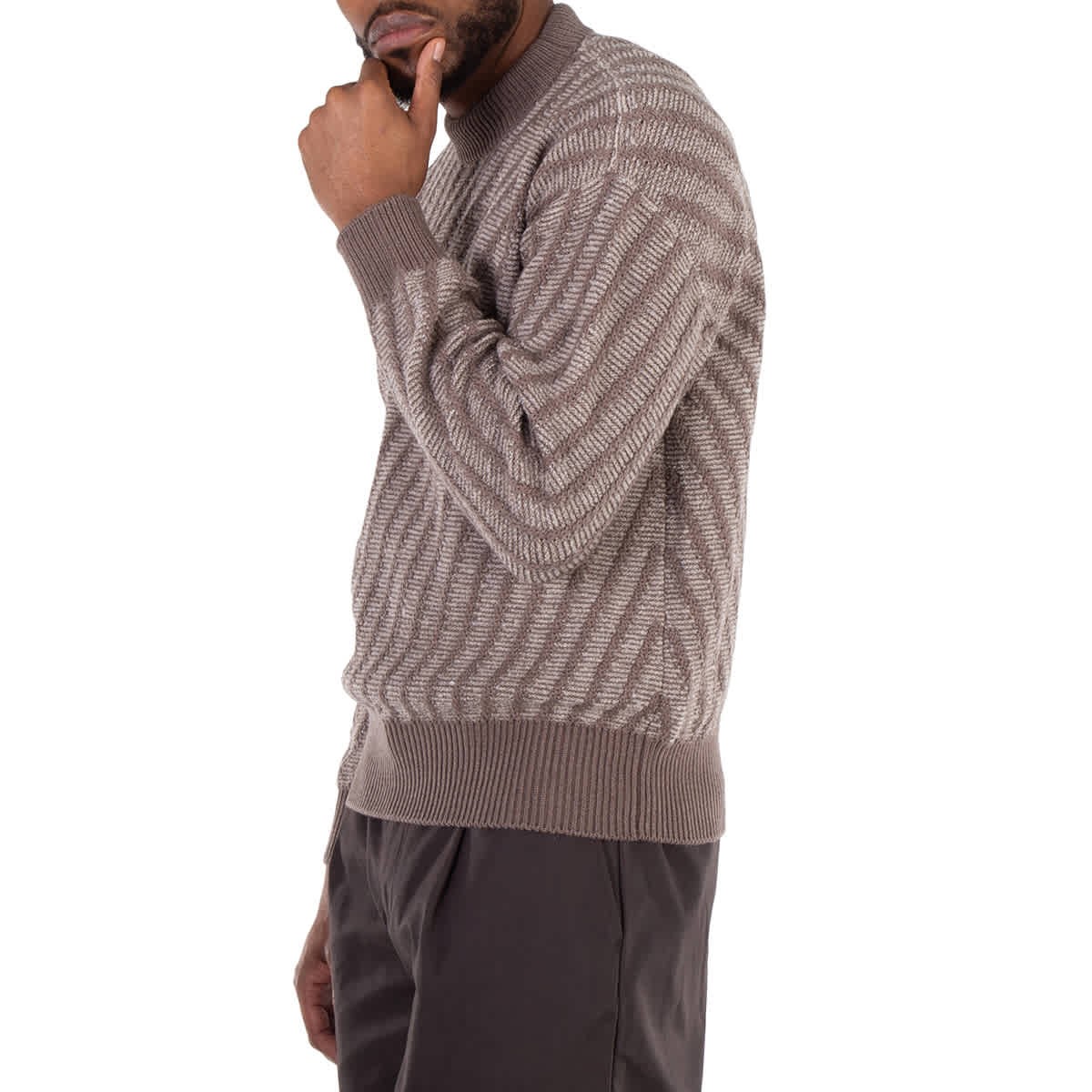 EMPORIO ARMANI 14AW ハラコ ニット Emporio Armani Crew-Neck Jacquard Sweater | eBay