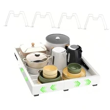 Pull Out Cabinet Organizer,Expandable(D15.7-21.6")(W11.8-19.7") Slide Out White