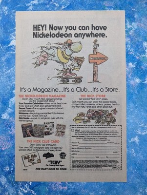 Vintage Nickelodeon Club 1990 Werbung - siehe Details