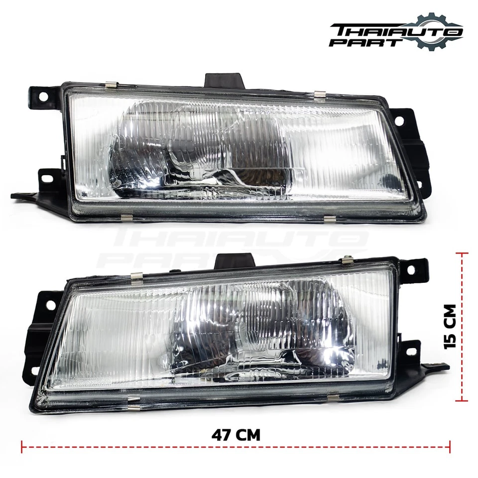 Пара прозрачных линз передних фар для седана Hyundai Excel GLS 1990-1994 LR - Изображение 2 из 4