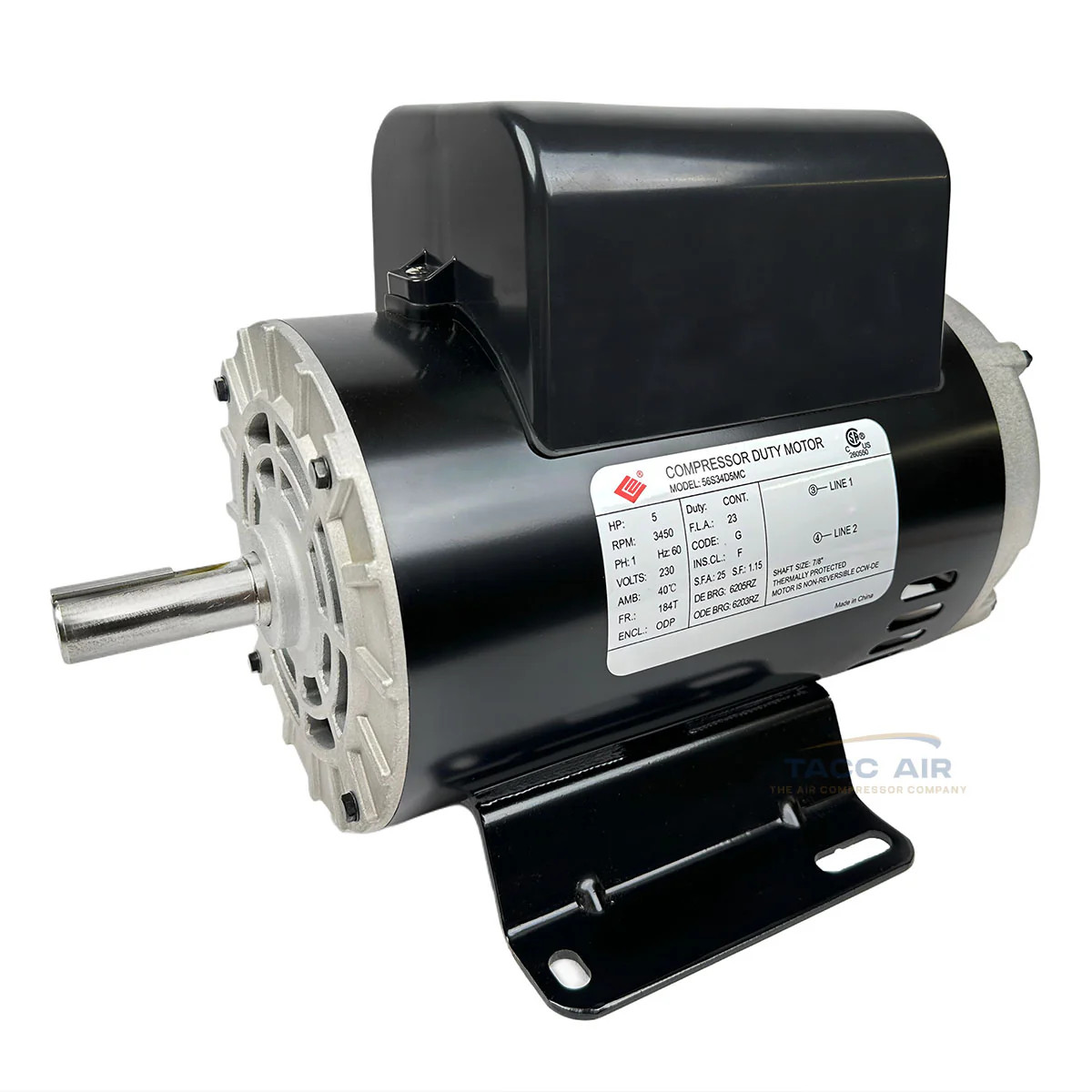 Electric Motor 3450 Rpm 7/8" Shaft 230 V Single Phase