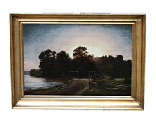 Anton Edvard Kieldrup (1826–1869) – Moonlit Landscape – Oil On Canvas