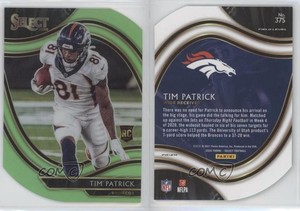 2020 Panini Select Field Level Neon Green Prizm Die-Cut Tim Patrick Rookie RC