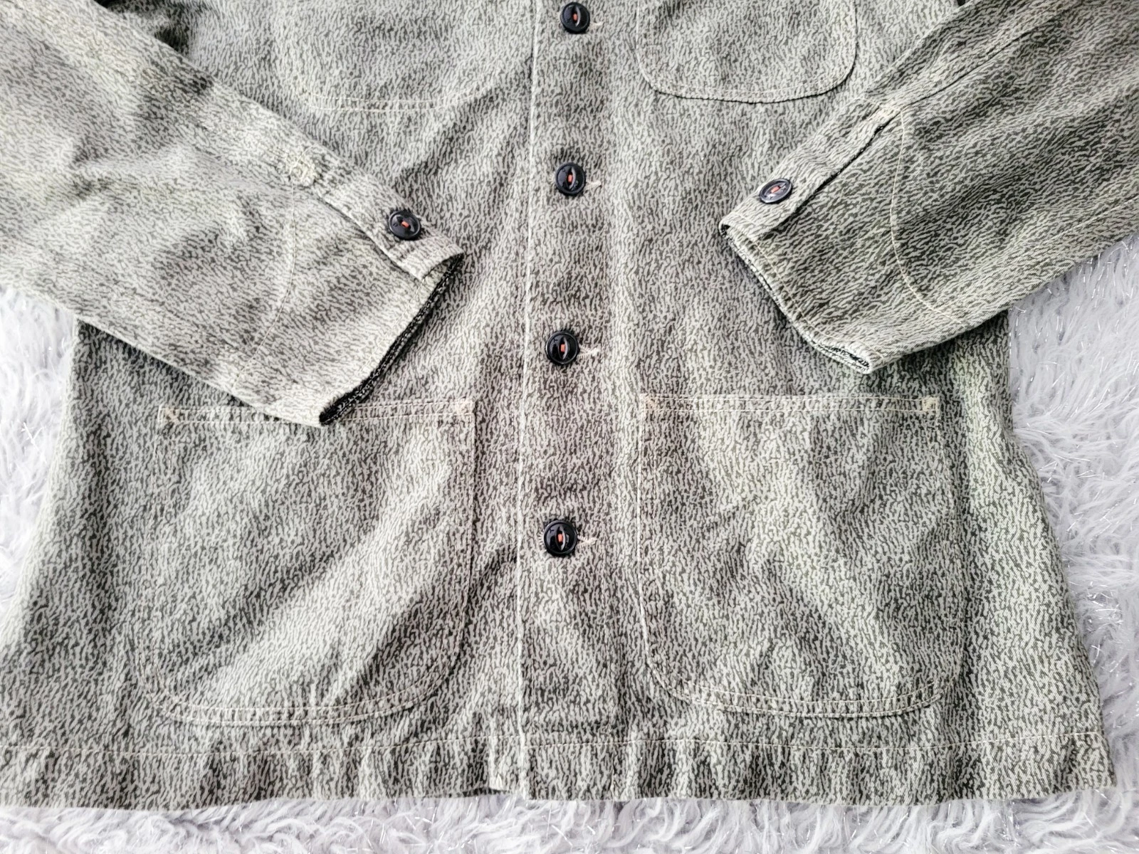 Kato The Vice Rain Camouflage Chore Jacket Hiroshi Green Black Shacket Men M - product detail image 5