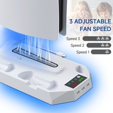 PS5 Slim Stand Cooling Fan,Controller Charging Station Fit For Sony Playstation5