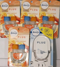 Febreze Luxe Plug Amber Patchouli  Crisp Fall Breeze 4 Refills  Warmer