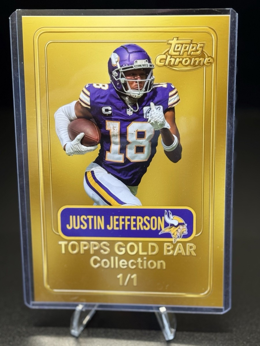 Justin Jefferson 4x6 Photo Vikings -Gold bar collection +top