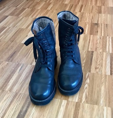 Stiefeletten Damen, Schwarz, von vibram, Größe 39, Leder und Lammfell
