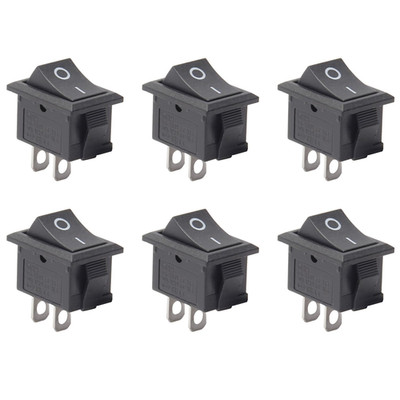 6Pcs On/Off Boat Rocker Switch 2 Pin 2 Positions Snap 12V 250V/15A 125V/20A Rock