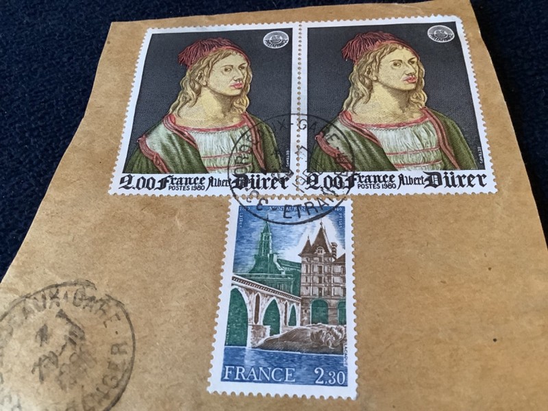 2 Used France  Art Famous Painting Louvre Durer 1982 A-2 & 1 1980 Montagban