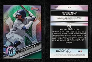 2022 Bowman's Best Top Prospects Green Mini-Diamond Refractor /99 Roderick Arias