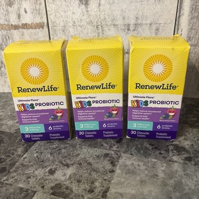 3-Renew Life Ultimate Flora Kids Probiotic  60 ct X 3 Chewable 6/2026