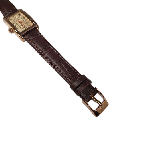 Casual Square Ladies Quartz Watch with Genuine Leather Strap - Picture 3 of 6