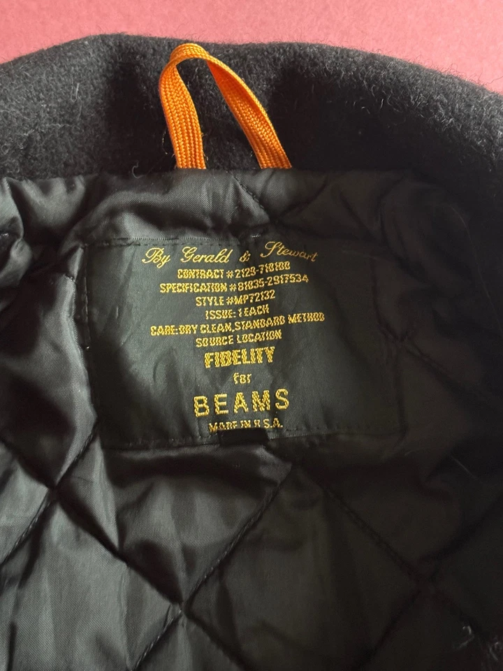 Fidelity BEAMS Melton Wool Jacket Pea Coat Naval Black USA Gerald & Stewart M - Image 2 of 4