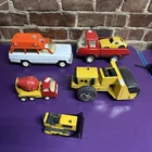 Vintage Tonka Trucks Metal Steamroller Bulldozer Car Toy Cement Mixer