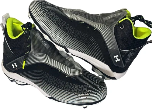 New Mens Under Armour Highlight Hammer MC Black White Mens 11.5 Football Cleats