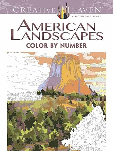 Creative Haven American Landscapes Color by Number Coloring Book - Image 8