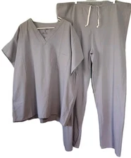 Field To Closet Scrubs 100% Cotton Grown And Made In The USA! Gray 
