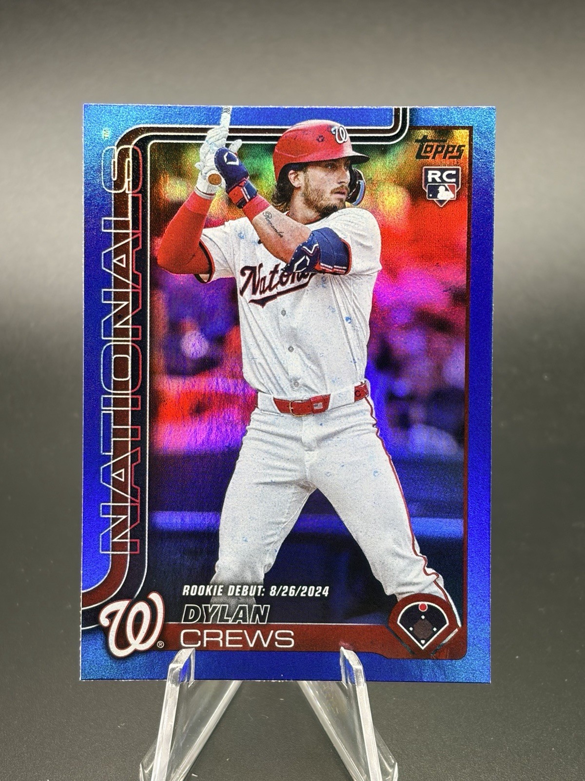 2025 Topps Update Dylan Crews RC Rookie Debut Blue Foil #’d 067/150 Nationals