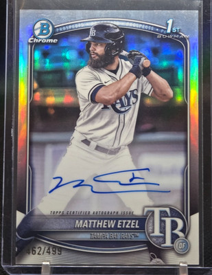 2025 Bowman Chrome 1st Matthew Etzel Refractor Auto 462/499 CPA-ME Rays