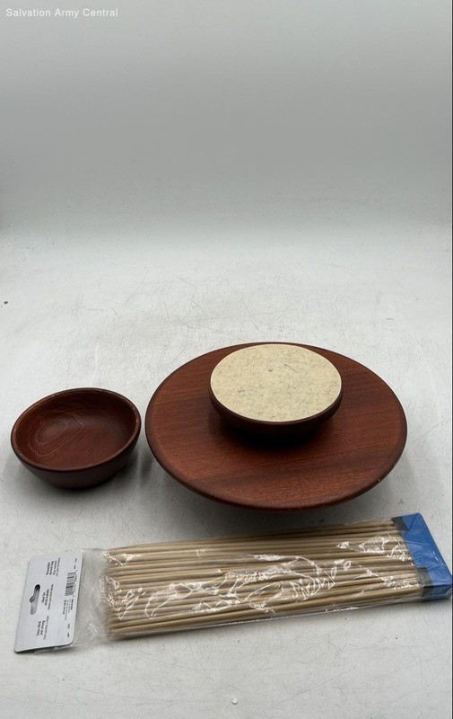 Mainstays 100-Pack Bamboo Skewers Kitchen BBQ Grill With Wooden Serving Bowl