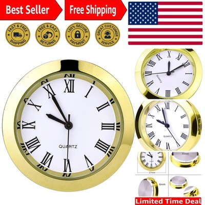 Stylish 1-1/2 Inch Round Clock Insert - Quartz Movement with Easy Read Numerals