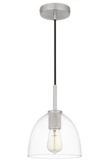 ASHLEY HARBOUR Corinth 1-Light Brushed Nickel Mini Pendant