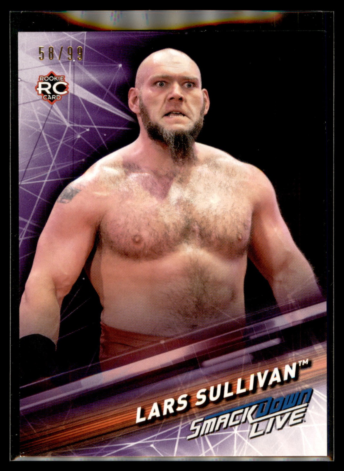 2019 Topps WWE Wrestling Smackdown Live PURPLE #31 Lars Sullivan RC #58/99