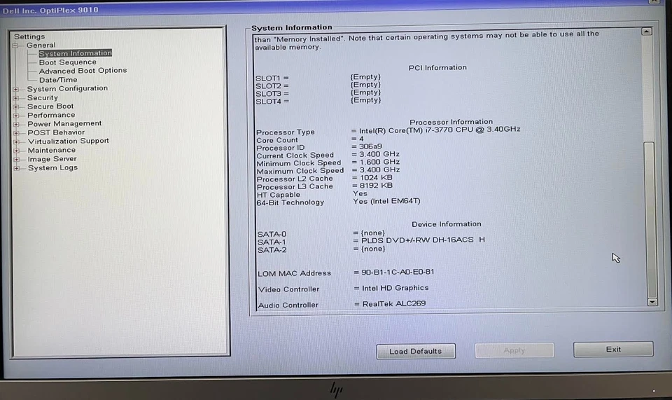 Dell OptiPlex 9010 SFF PC Desktop i7-3770 8GB RAM No HDD Boots To Bios No OS - Image 3 of 4