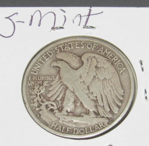 Fine Silver 1934 s San Francisco Mint Silver Walking Liberty Half Dollar 1/2 WLH