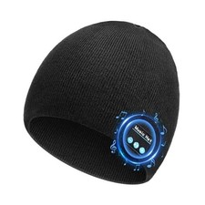 Bluetooth Beanie for Men Women, HD Stereo Sound Beanie with Headphones, Black