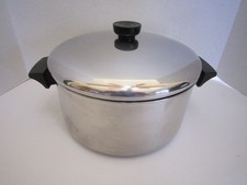 Vintage Revere Ware Stock Pot Dutch Oven Stainless Steel Disk Bottom Lid 4 1/2qt