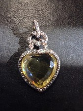 Vintage 925 Silver and Citrine Hart Pendant
