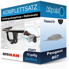 Für Peugeot 807 05 - jetzt AUTO HAK Anhängerkupplung starr + 13polig E-Satz neu