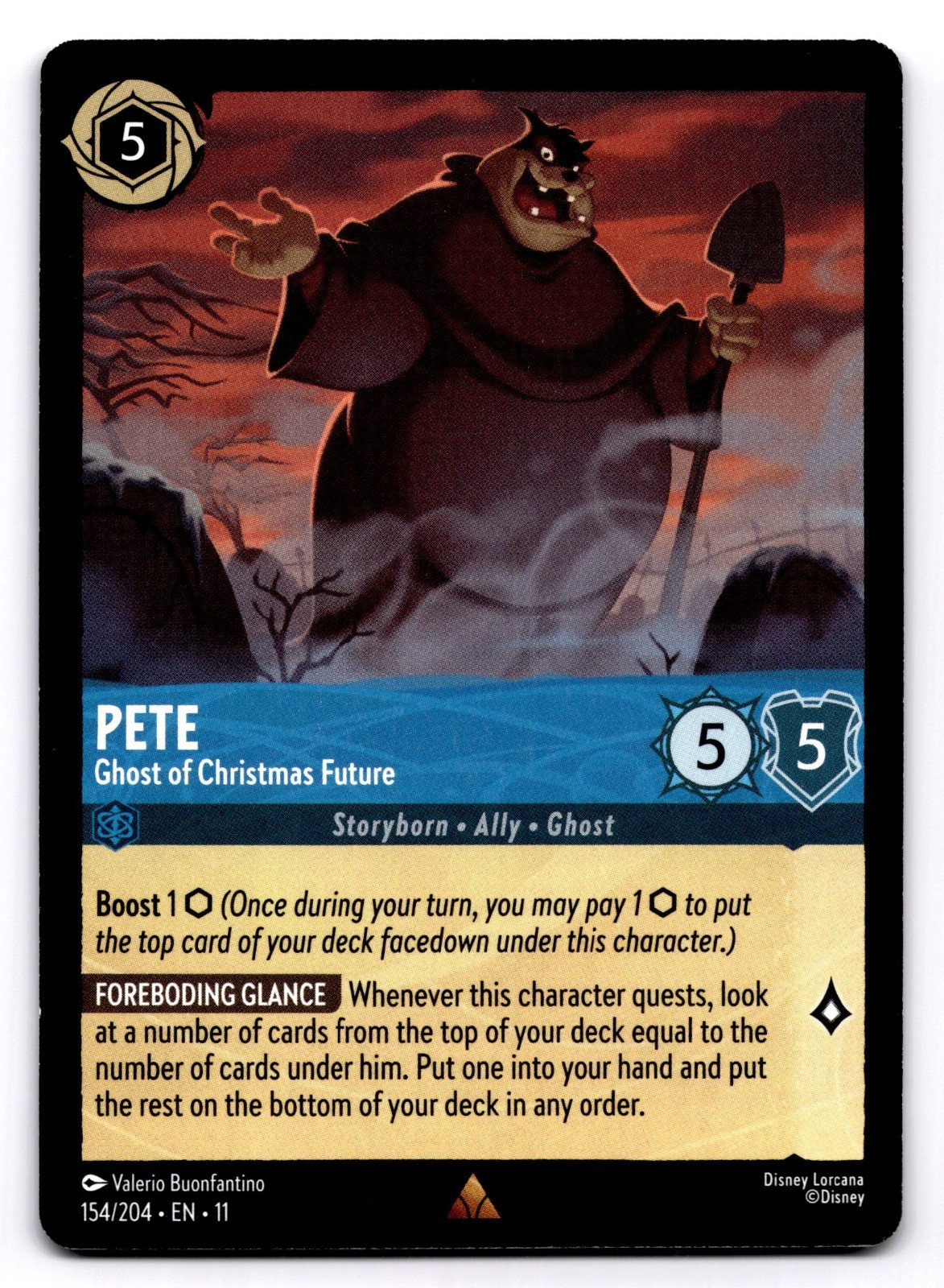 Pete - Ghost of Christmas Future 154/204 [Rare] Lorcana Winterspell NM