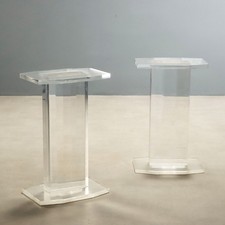 Coppia Colonne Espositive Vintage Plexiglas Italia Design Anni 80 Originali