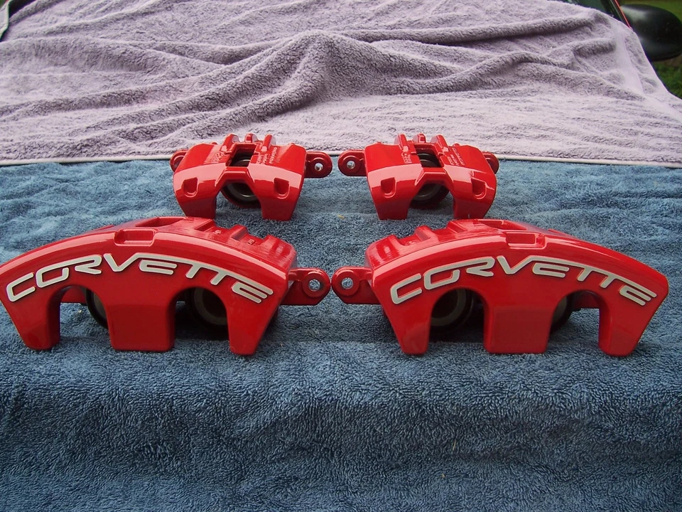Red Powder Coated 05-13 Corvette C6 F & R ,base &'Z51 Calipers & brackets - Image 2 of 4