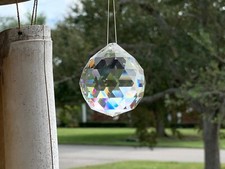 Crystal Prism Ball Globe Rainbow Maker Window Prisms Suncatcher 45mm US Seller