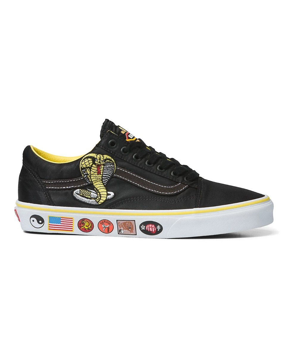 VANS Old Skool X Cobra Kai Low Black Never Dies Yellow Karate Size