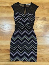 Mystic Party Dress Women’s Size Small Mini Bodycon Dress With Mesh Cut Outs