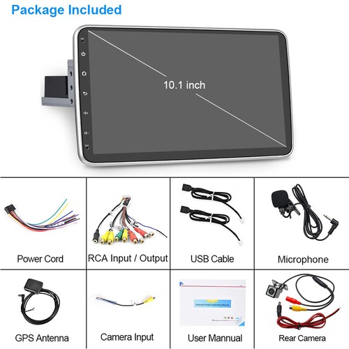 1 DIN Rotatable 10.1'' Android 13 Touch Screen Car Stereo Radio CarPlay In-Dash - Picture 14 of 14