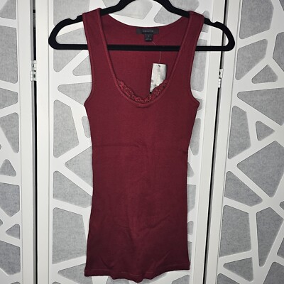 Express Sexy Basic Sleeveless Burgundy Tank Top Size Small