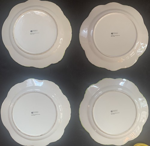 Set Of 4 HausenWare, Poppies & Polka Dots, Scalloped Dinner Plates, 11” - Picture 6 of 9
