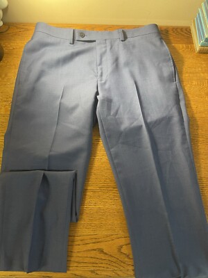 Calvin Klein Men's Size 34x30 Flat Front Wool Straight Trouser