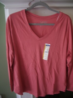 BRAND NEW W/TAG 0X WOMEN'S LONG SLEEVE V-NECK TOP